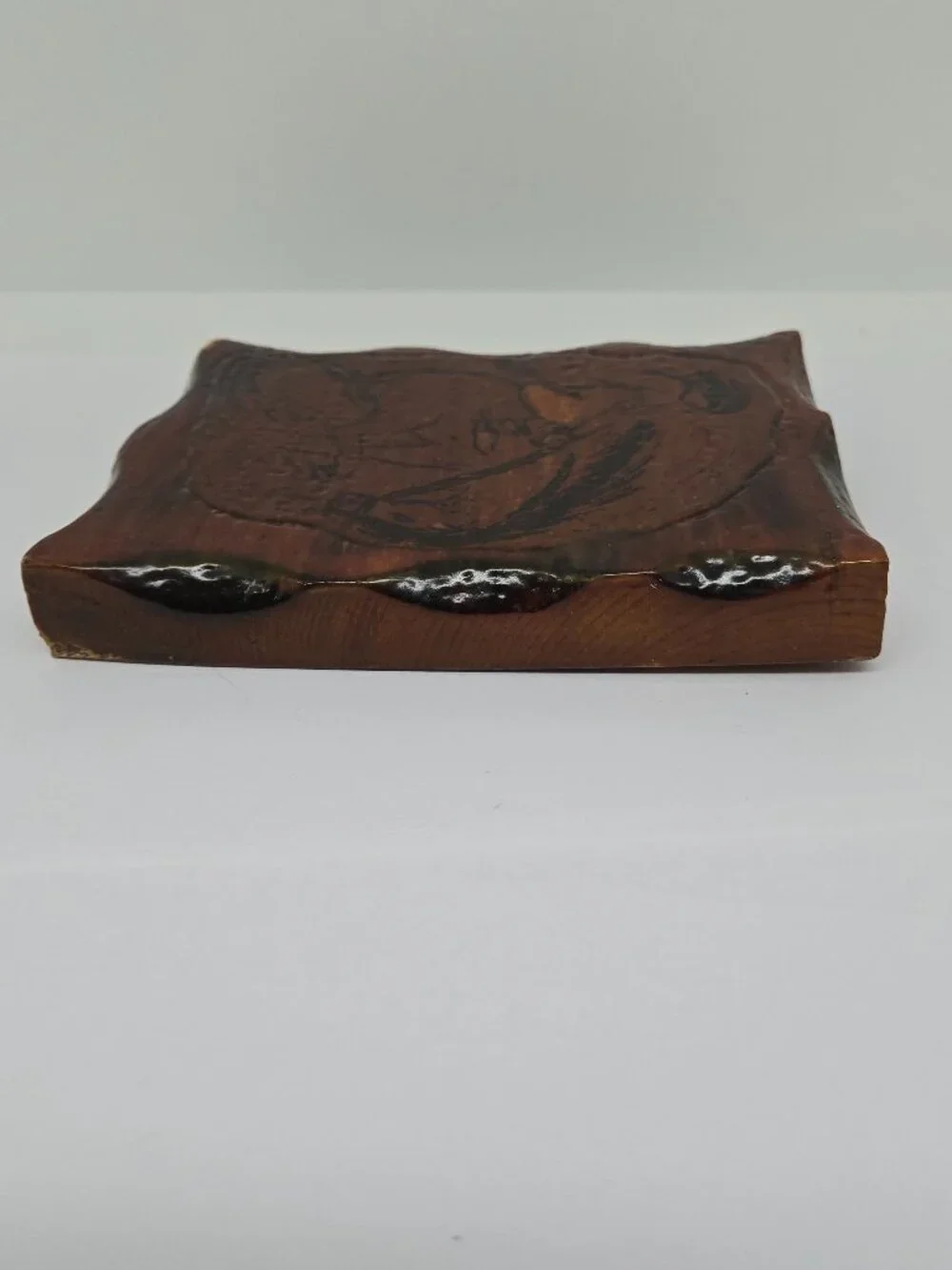 Vintage Wooden Wall Hanging, Man on Horse, Mustang, 4.25